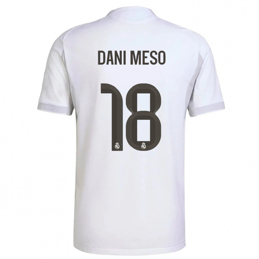 Danxenキッズダニエル・メソネロ・ミゲル#18白黄ホームシャツ2025/26ジャージーユニフォーム