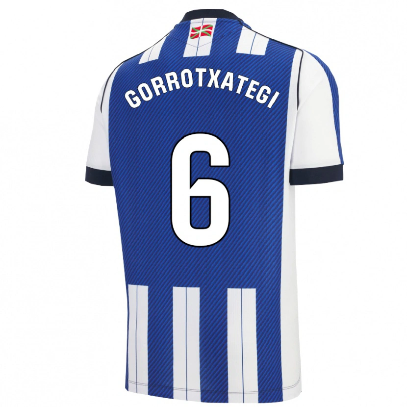DanxenキッズJon Gorrotxategi#6青白ホームシャツ2025/26ジャージーユニフォーム