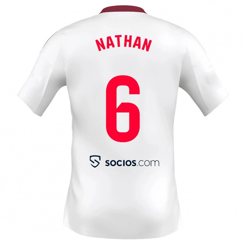 DanxenキッズNathan Sánchez#6白赤ホームシャツ2025/26ジャージーユニフォーム