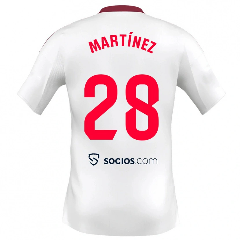 DanxenキッズHugo Martínez#28白赤ホームシャツ2025/26ジャージーユニフォーム
