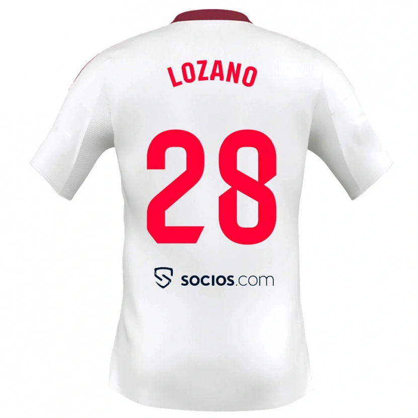 DanxenキッズElena Lozano#28白赤ホームシャツ2025/26ジャージーユニフォーム