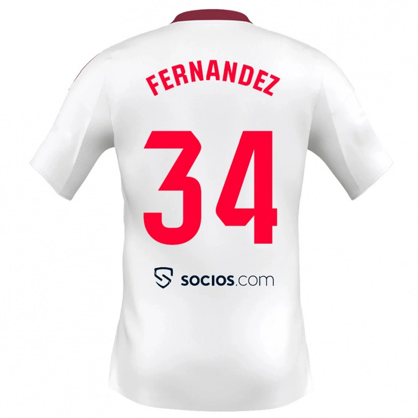 Danxenキッズマルク・フェルナンデス#34白赤ホームシャツ2025/26ジャージーユニフォーム