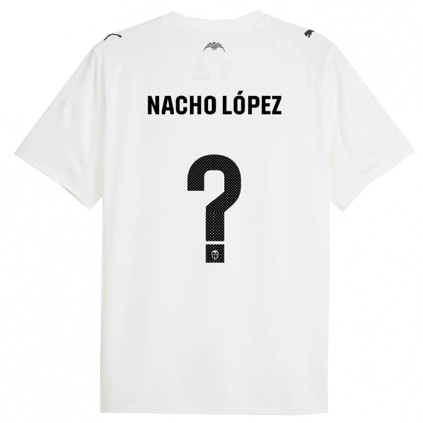 DanxenキッズNacho López#0白黒ホームシャツ2025/26ジャージーユニフォーム