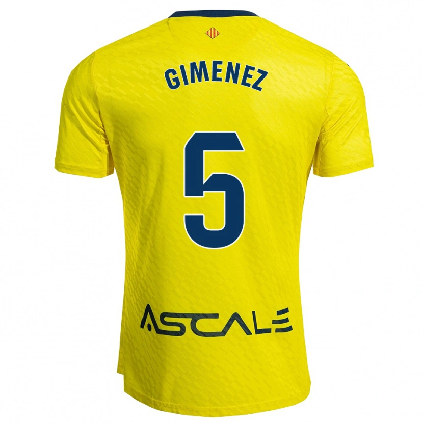 DanxenキッズYenifer Giménez#5黄紺ホームシャツ2025/26ジャージーユニフォーム