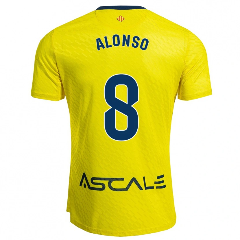 DanxenキッズRodri Alonso#8黄紺ホームシャツ2025/26ジャージーユニフォーム