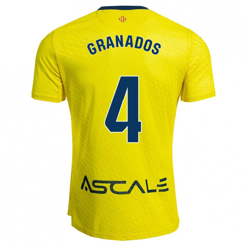 DanxenキッズCarlos Granados#4黄紺ホームシャツ2025/26ジャージーユニフォーム