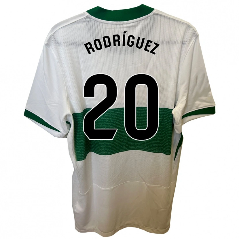 DanxenキッズDavid Rodríguez#20白緑ホームシャツ2025/26ジャージーユニフォーム