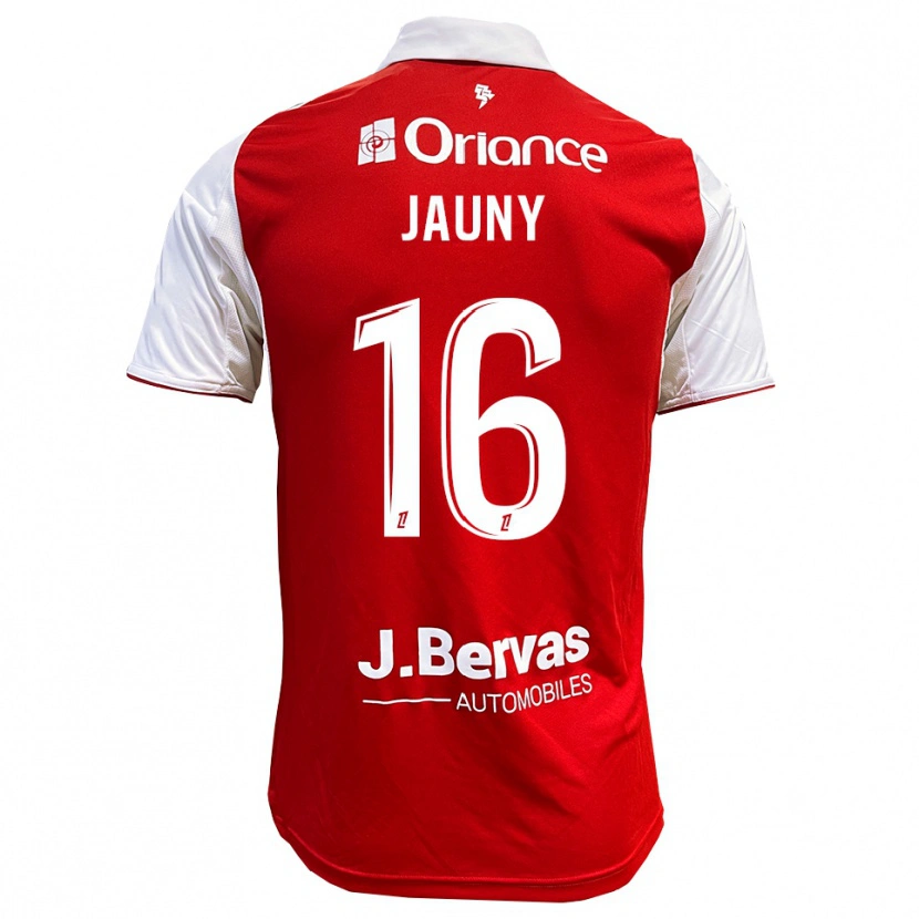 DanxenキッズNoah Jauny#16赤白ホームシャツ2025/26ジャージーユニフォーム