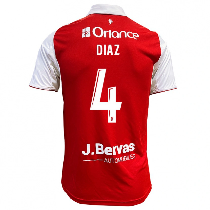 Danxenキッズジュニオール・ディアス#4赤白ホームシャツ2025/26ジャージーユニフォーム