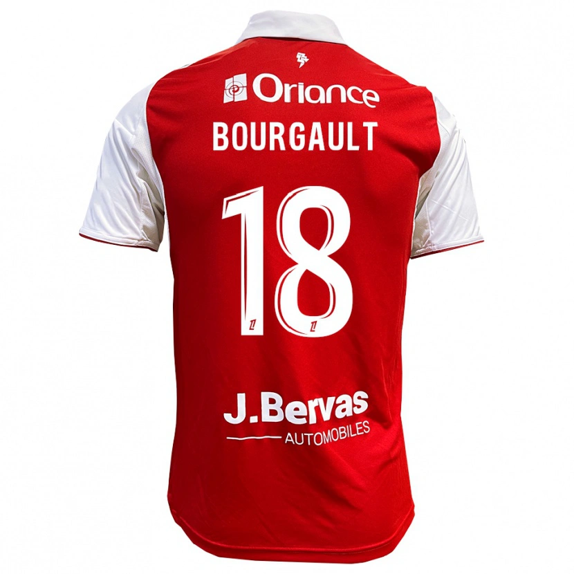 DanxenキッズJustin Bourgault#18赤白ホームシャツ2025/26ジャージーユニフォーム