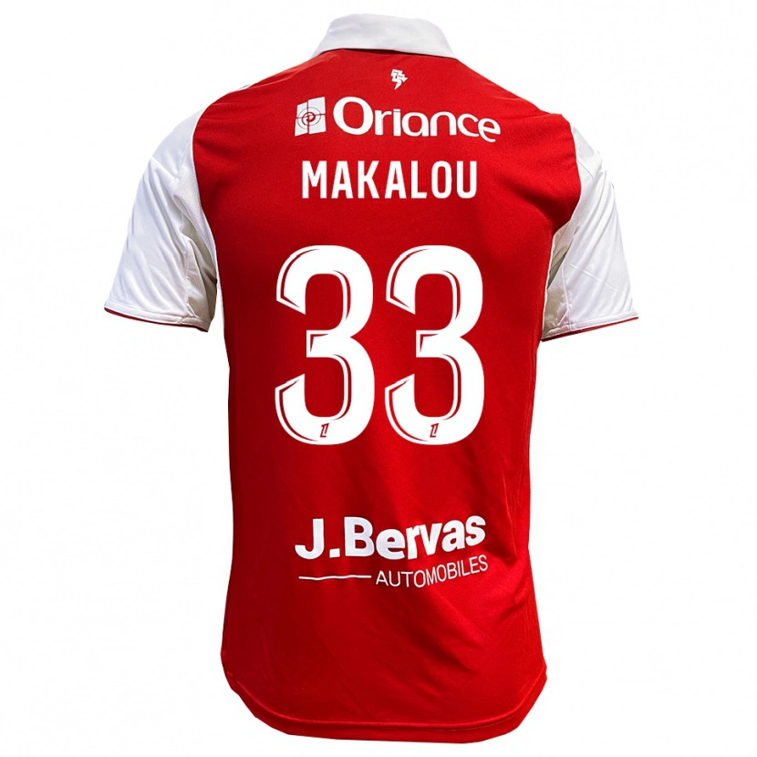 DanxenキッズHamidou Makalou#33赤白ホームシャツ2025/26ジャージーユニフォーム