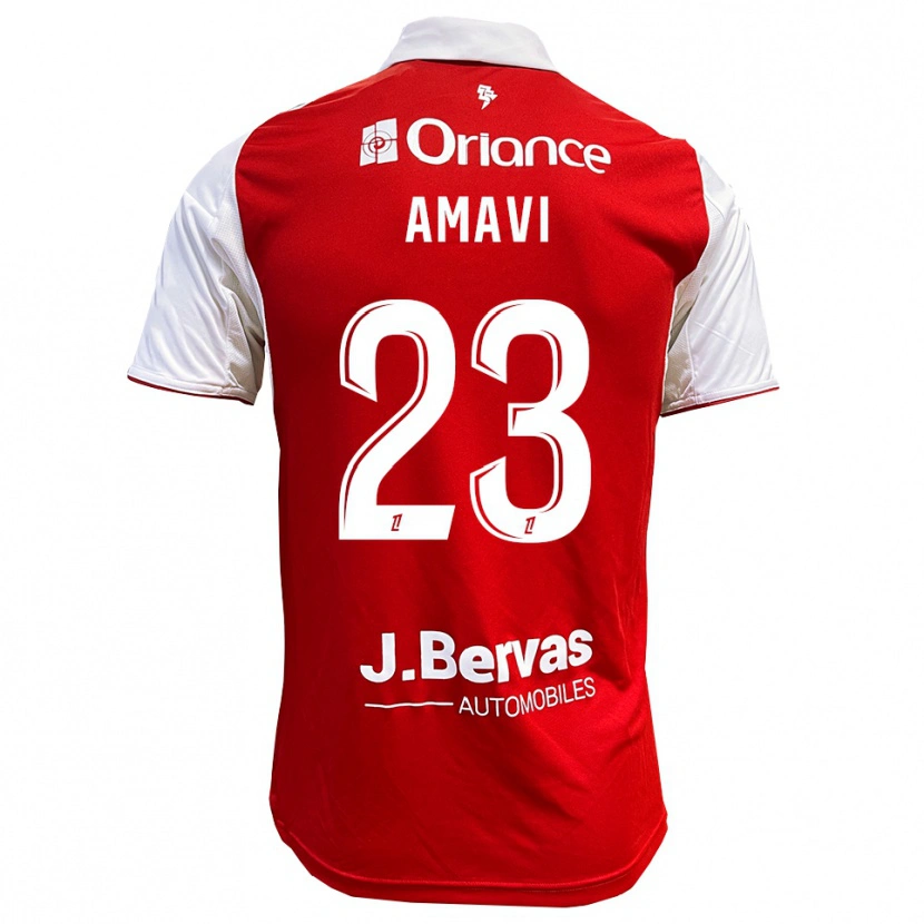 Danxenキッズジョルダン・アマヴィ#23赤白ホームシャツ2025/26ジャージーユニフォーム
