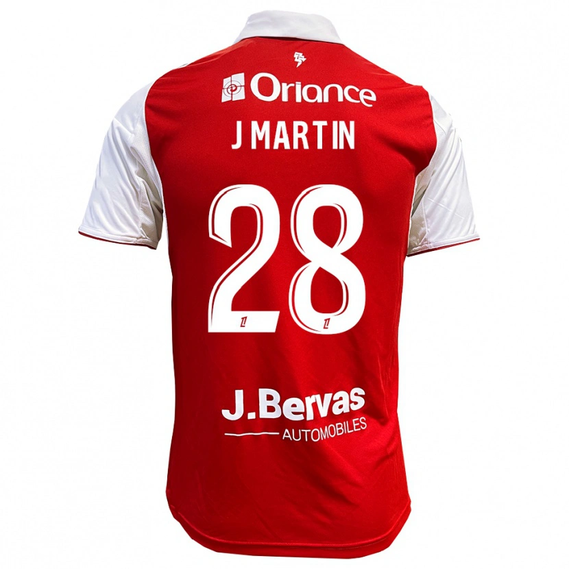 Danxenキッズジョナス・マルタン#28赤白ホームシャツ2025/26ジャージーユニフォーム