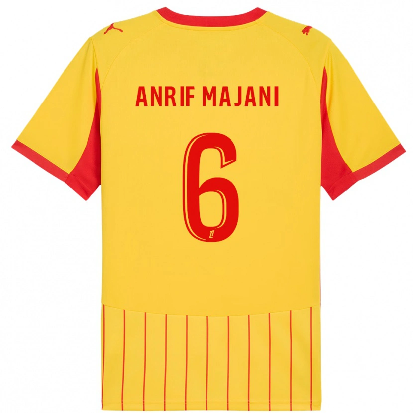 DanxenキッズEl Anrif Majani#6黄赤ホームシャツ2025/26ジャージーユニフォーム