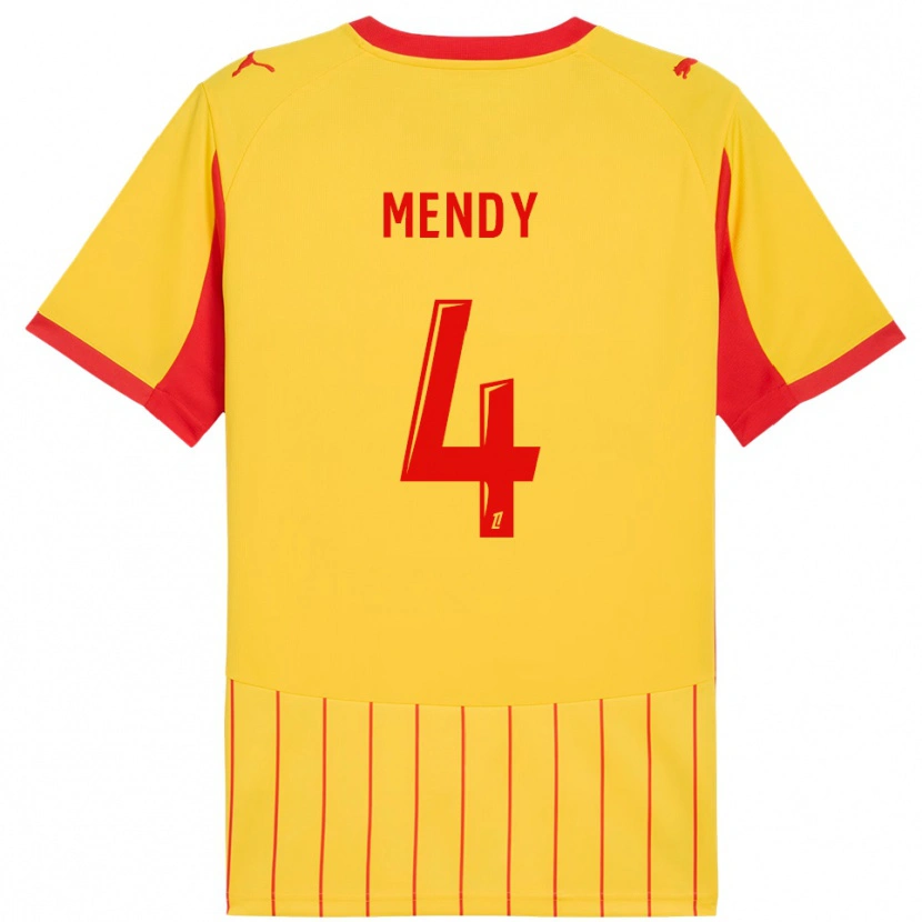 DanxenキッズEllijah Mendy#4黄赤ホームシャツ2025/26ジャージーユニフォーム