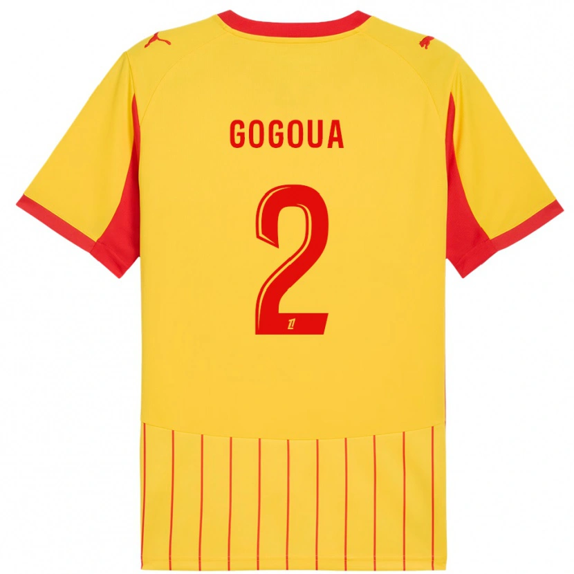 DanxenキッズValentin Gogoua#2黄赤ホームシャツ2025/26ジャージーユニフォーム