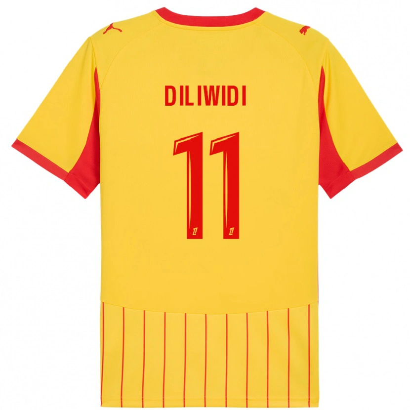 Danxenキッズケンボ・ディリウィディ#11黄赤ホームシャツ2025/26ジャージーユニフォーム