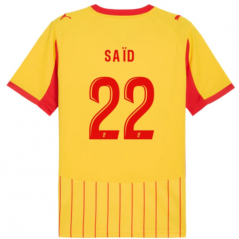 Danxenキッズウェスレイ・サイード#22黄赤ホームシャツ2025/26ジャージーユニフォーム