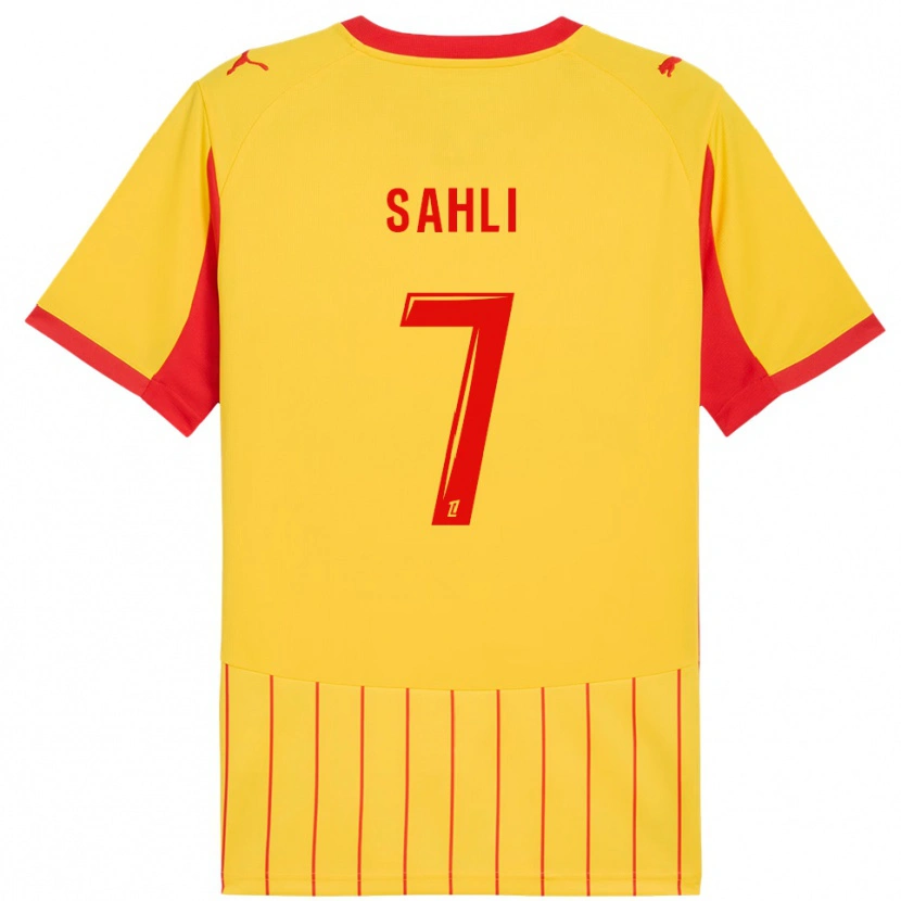 DanxenキッズWael Sahli#7黄赤ホームシャツ2025/26ジャージーユニフォーム