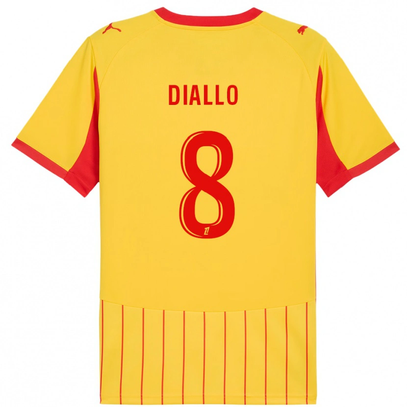 DanxenキッズAlpha Diallo#8黄赤ホームシャツ2025/26ジャージーユニフォーム