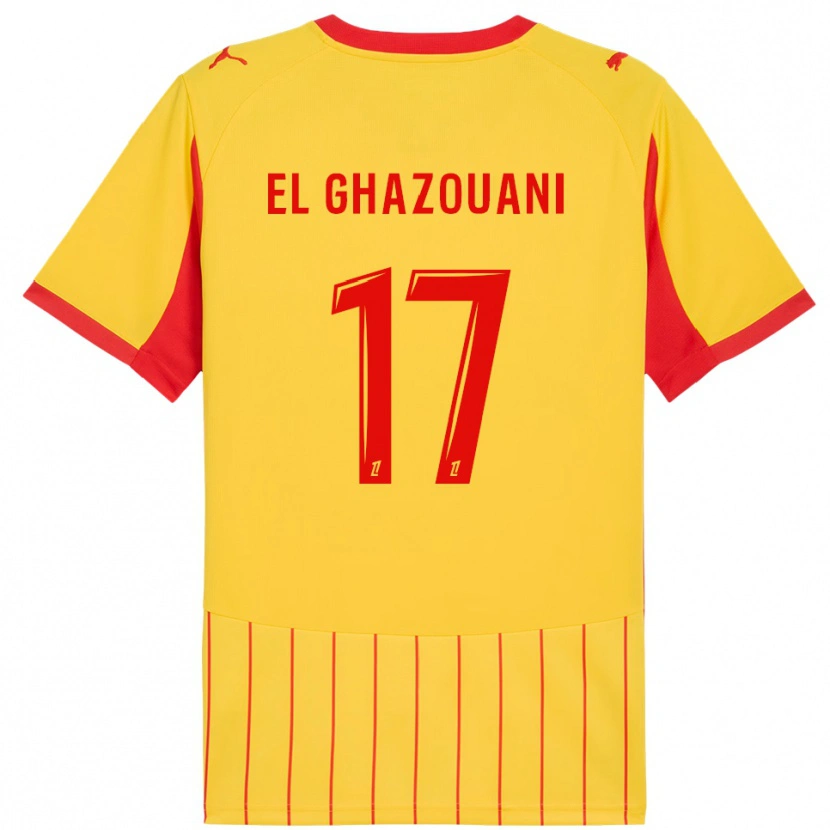 DanxenキッズFatima El Ghazouani#17黄赤ホームシャツ2025/26ジャージーユニフォーム