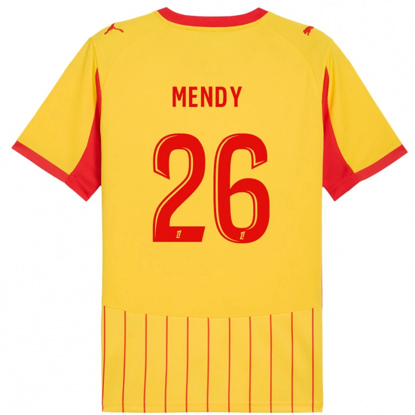 Danxenキッズナンパリス・メンディ#26黄赤ホームシャツ2025/26ジャージーユニフォーム