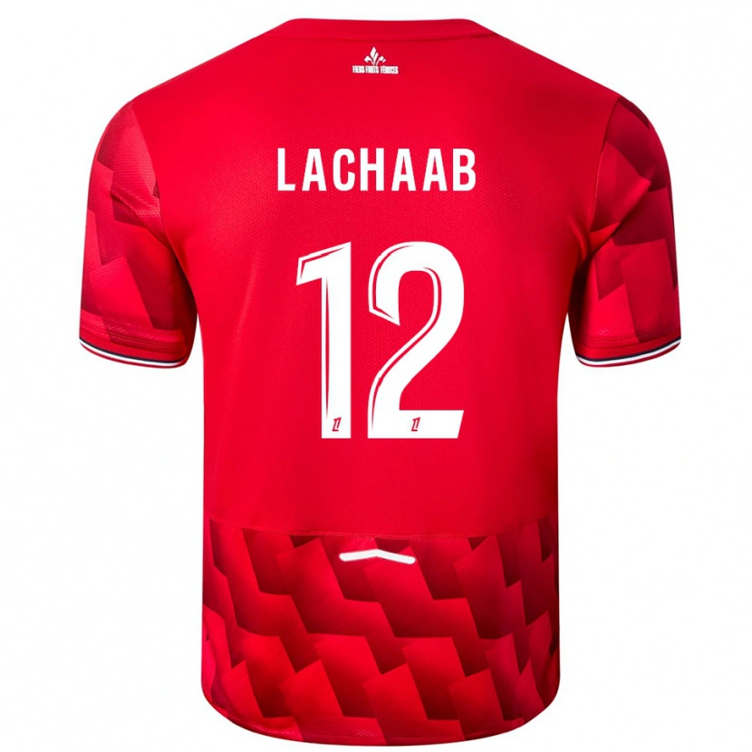 DanxenキッズYounes Lachaab#12赤白ホームシャツ2025/26ジャージーユニフォーム