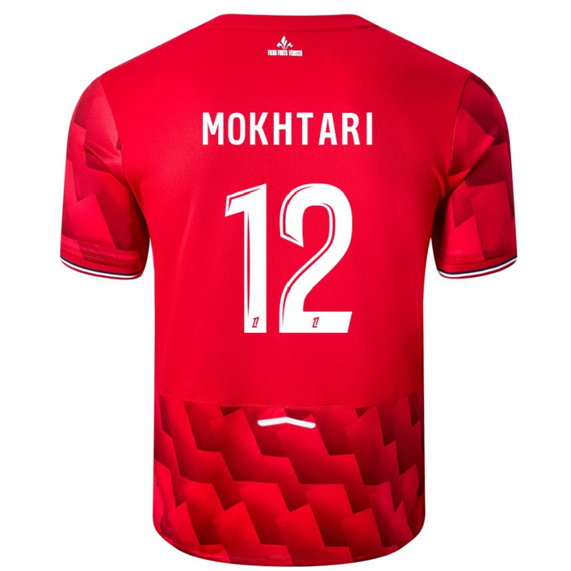 DanxenキッズBrahim Mokhtari#12赤白ホームシャツ2025/26ジャージーユニフォーム