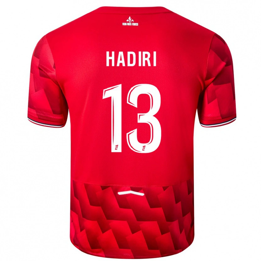 DanxenキッズElias Hadiri#13赤白ホームシャツ2025/26ジャージーユニフォーム