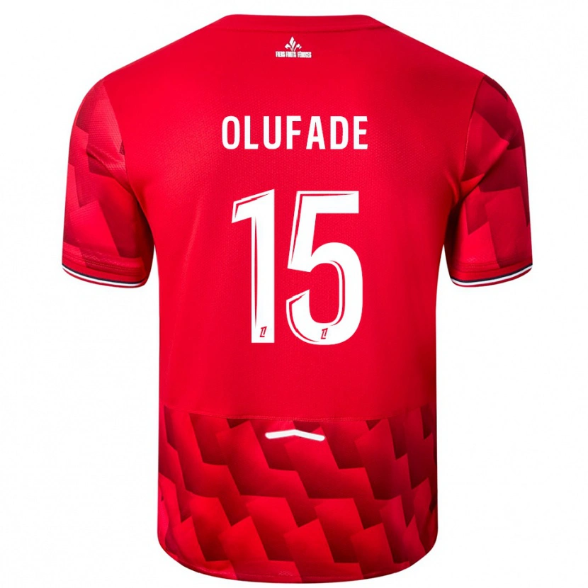 DanxenキッズKingsley Olufade#15赤白ホームシャツ2025/26ジャージーユニフォーム