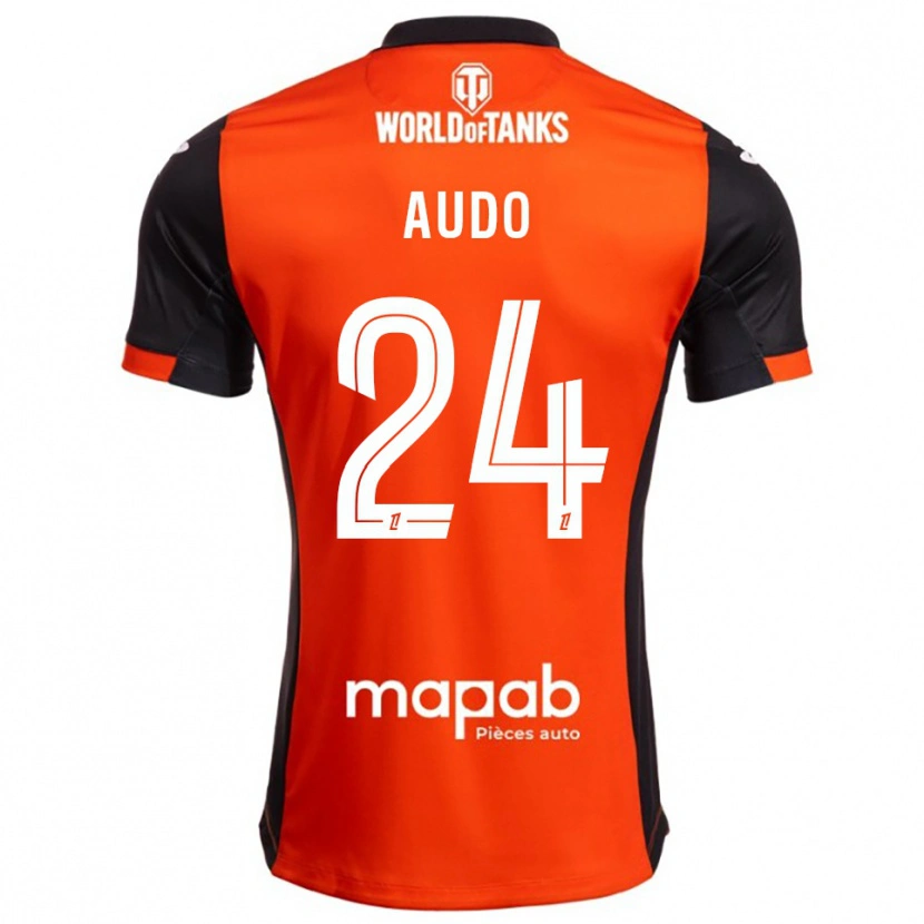 DanxenキッズNoémie Audo#24黒オレンジホームシャツ2025/26ジャージーユニフォーム