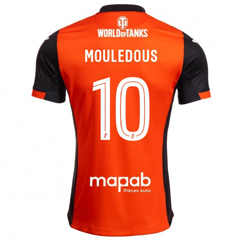 DanxenキッズAntton Mouledous#10黒オレンジホームシャツ2025/26ジャージーユニフォーム