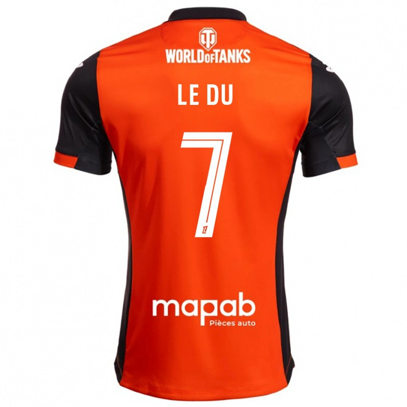 DanxenキッズOcéane Le Du#7黒オレンジホームシャツ2025/26ジャージーユニフォーム