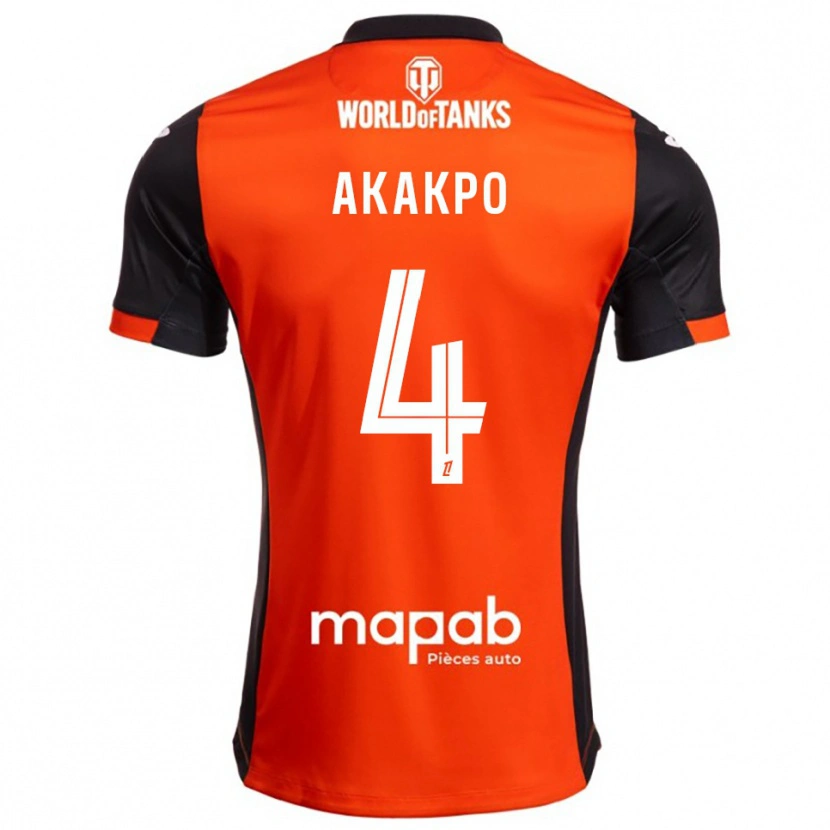 DanxenキッズIzak Akakpo#4黒オレンジホームシャツ2025/26ジャージーユニフォーム