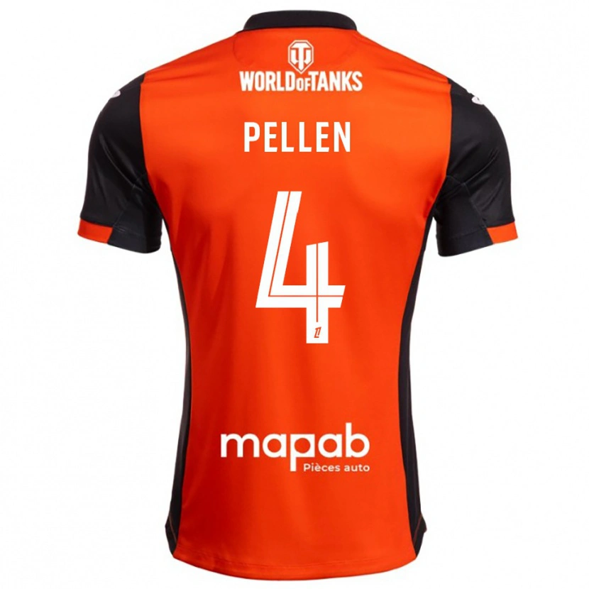 DanxenキッズLouise Pellen#4黒オレンジホームシャツ2025/26ジャージーユニフォーム