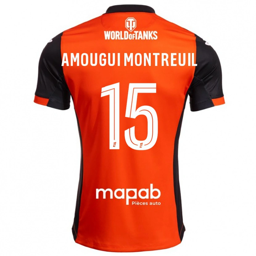 DanxenキッズMaceo Amougui Montreuil#15黒オレンジホームシャツ2025/26ジャージーユニフォーム
