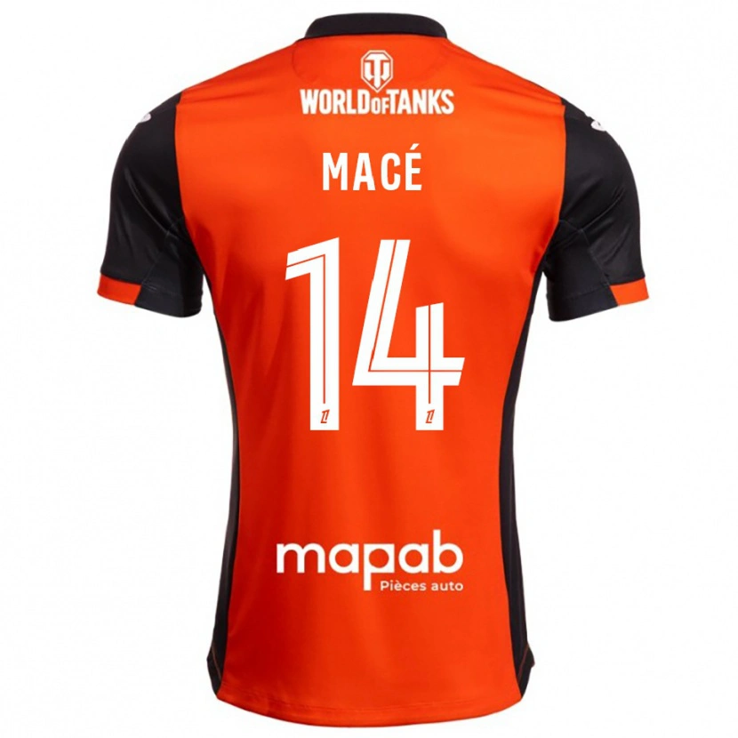 DanxenキッズMarine Macé#14黒オレンジホームシャツ2025/26ジャージーユニフォーム
