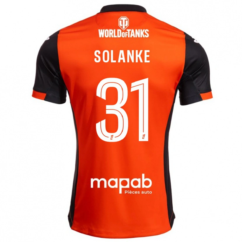 DanxenキッズAde Solanke#31黒オレンジホームシャツ2025/26ジャージーユニフォーム