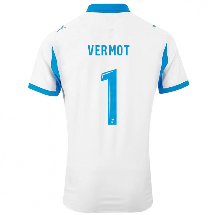 DanxenキッズThéo Vermot#1白空色ホームシャツ2025/26ジャージーユニフォーム