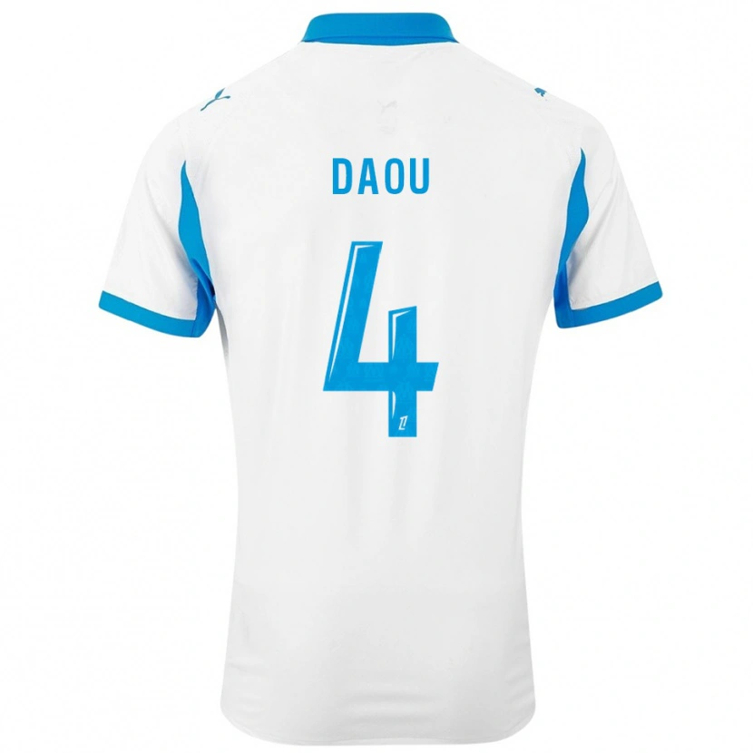DanxenキッズRaimane Daou#4白空色ホームシャツ2025/26ジャージーユニフォーム