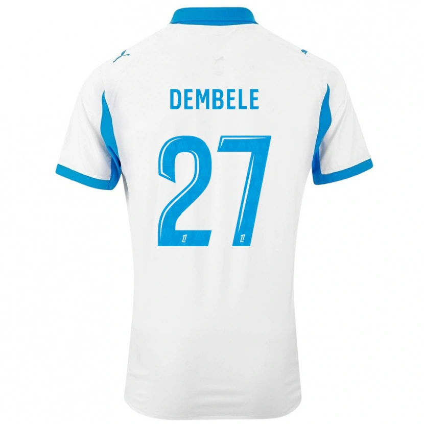 DanxenキッズCoumba Dembélé#27白空色ホームシャツ2025/26ジャージーユニフォーム