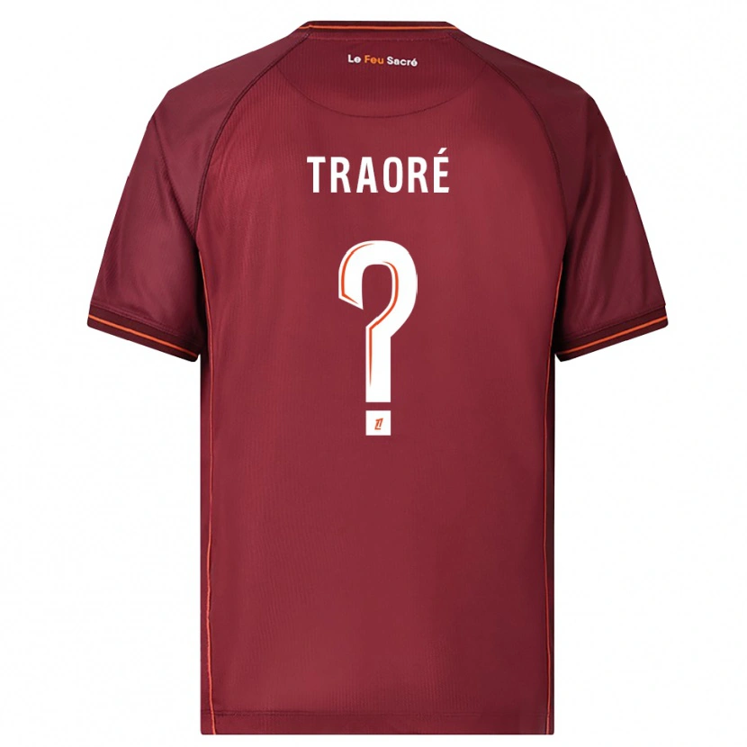 DanxenキッズBadra Traoré#0バーガンディ白ホームシャツ2025/26ジャージーユニフォーム