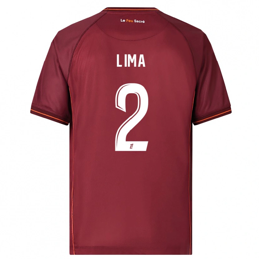 DanxenキッズEdson Lima#2バーガンディ白ホームシャツ2025/26ジャージーユニフォーム