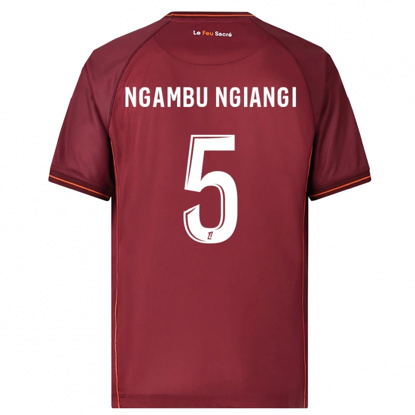 DanxenキッズEsther Ngambu Ngiangi#5バーガンディ白ホームシャツ2025/26ジャージーユニフォーム
