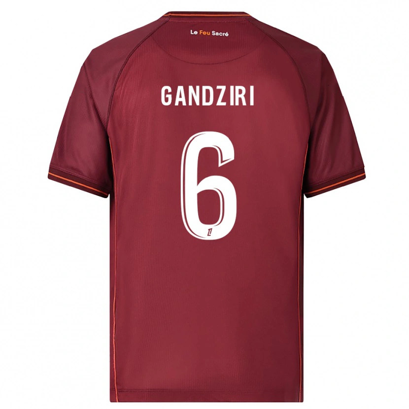 DanxenキッズKimi Gandziri#6バーガンディ白ホームシャツ2025/26ジャージーユニフォーム