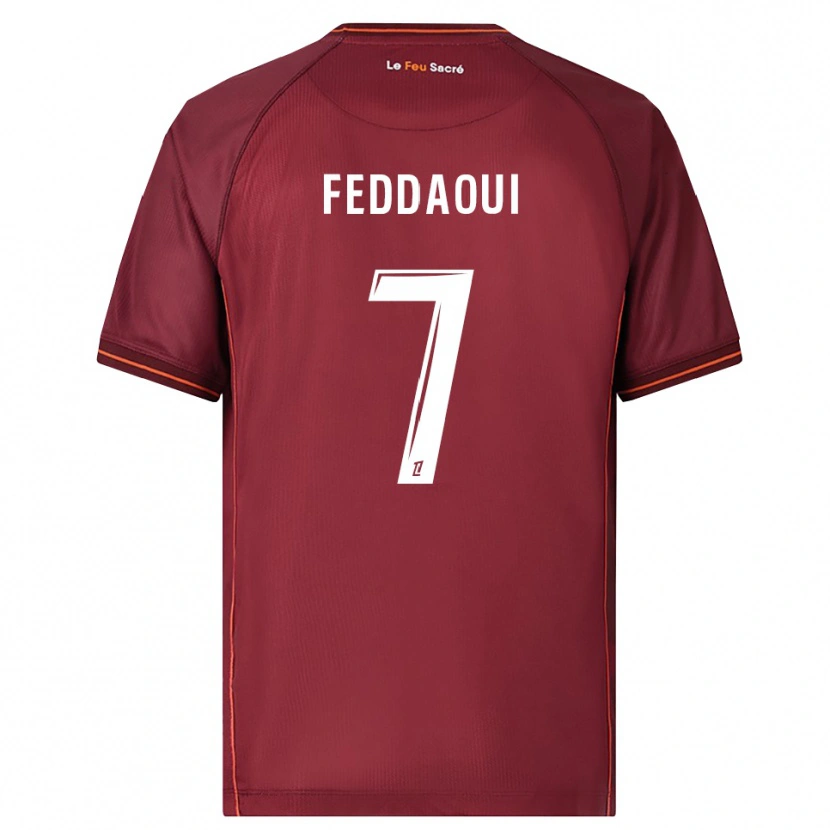 Danxenキッズレイナ・フェッダウィ#7バーガンディ白ホームシャツ2025/26ジャージーユニフォーム