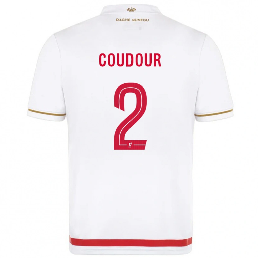 DanxenキッズMathis Coudour#2赤白ホームシャツ2025/26ジャージーユニフォーム