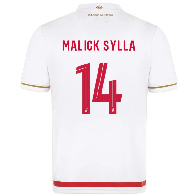 DanxenキッズMalick Sylla#14赤白ホームシャツ2025/26ジャージーユニフォーム