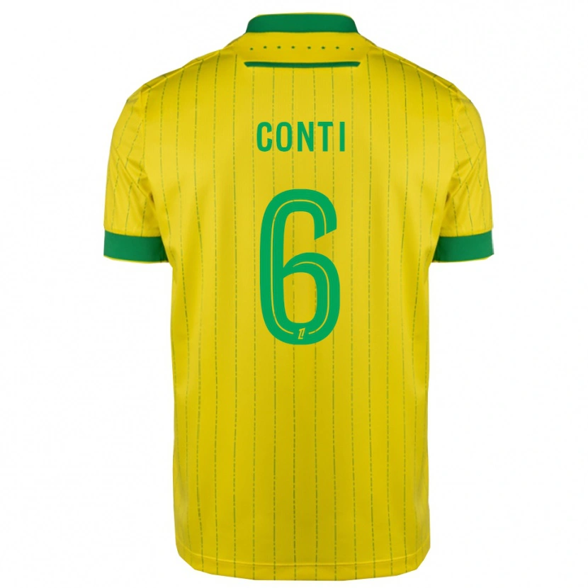 DanxenキッズAlexandre Conti#6黄緑ホームシャツ2025/26ジャージーユニフォーム