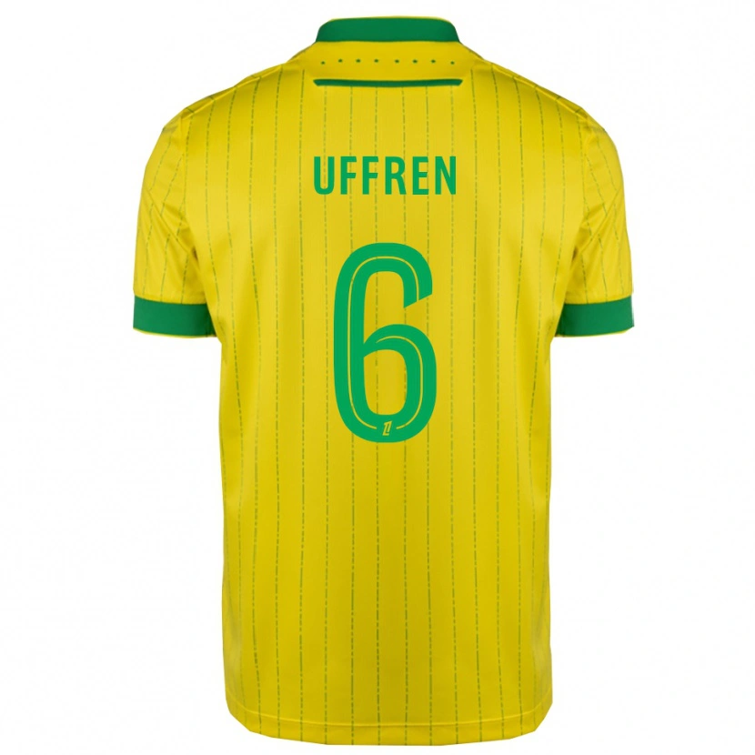 DanxenキッズManon Uffren#6黄緑ホームシャツ2025/26ジャージーユニフォーム